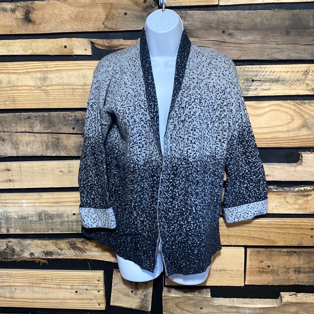Benedetta B Made In Italy Wool Blend Open Front‎ Ombré Cardigan Small